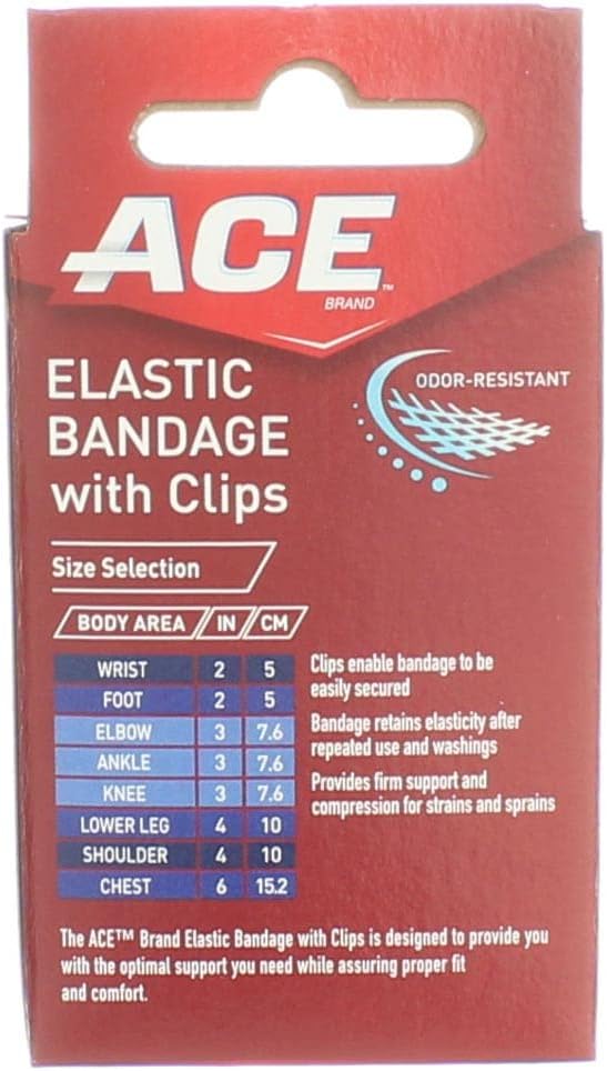 Ace Elastic Bandag W/Clip Size 1ct Ace Elastic Bandage W/Clips 3 1ct