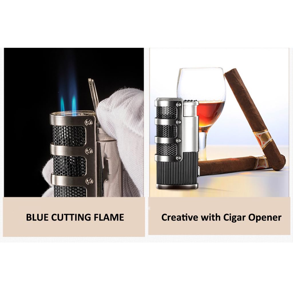 Navpeak Triple Jet Flame Torch aansteker navulbaar butaan - winddichte