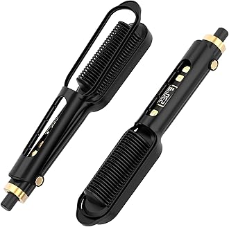 COSTAR Hair Straightener, Single-Handed Anti-Scald Design,30s Fast Heating,30 Temp Settings,LED Display,Ionic Hair Straightening Brush for Women-Salon S1 Black