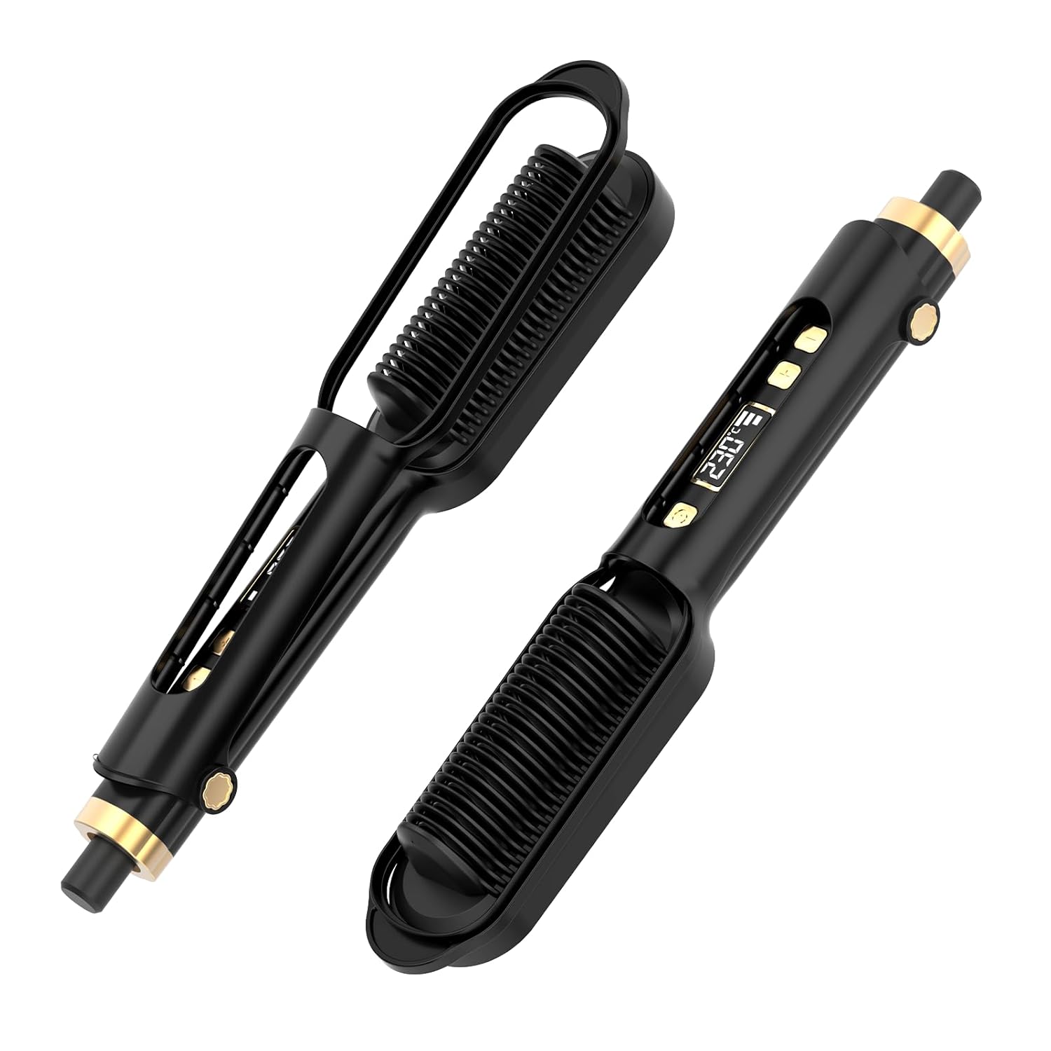 COSTAR Hair Straightener, Single-Handed Anti-Scald Design,30s Fast Heating,30 Temp Settings,LED Display,Ionic Hair Straightening Brush for Women-Salon S1 Black