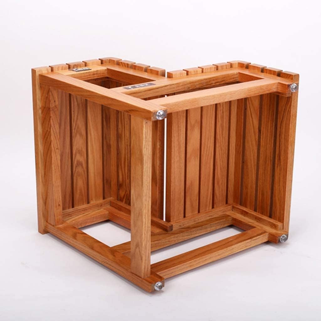 OSCCAR Home Folding Step Ladder Stool Cedar Step Stool Wooden Bathtub Stool 3-Layer Pedal 3-Step Staircase Step Ladder Bay Window Staircase Bathroom Step with Mat (Color : Maroon)