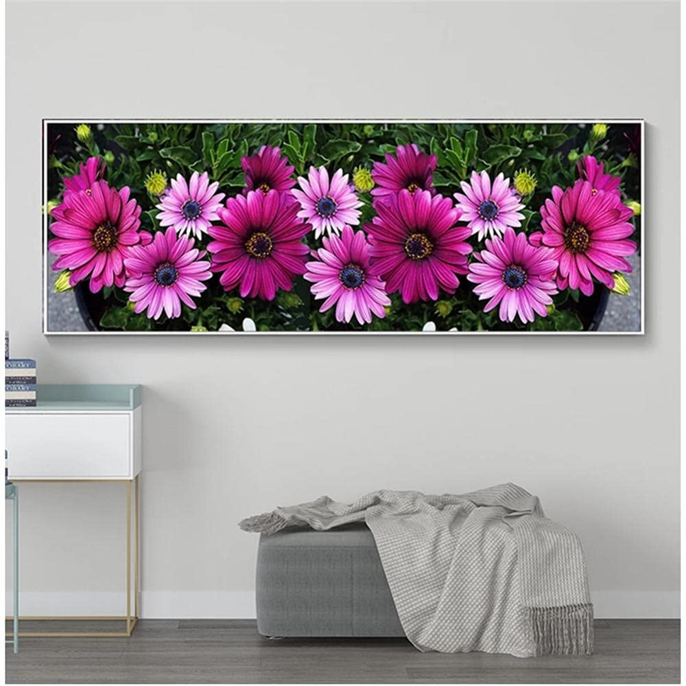 DIY 5D diamentowy obraz zestawy dla dorosłych, stokrotka pełne wiertło diamentowy obraz duży haft haft haft krzyżykowy kryształ górski sztuka rzemiosło do domu dekoracja ścienna okrągłe wiertło (70 x 140 cm, 28 x 56 cali)