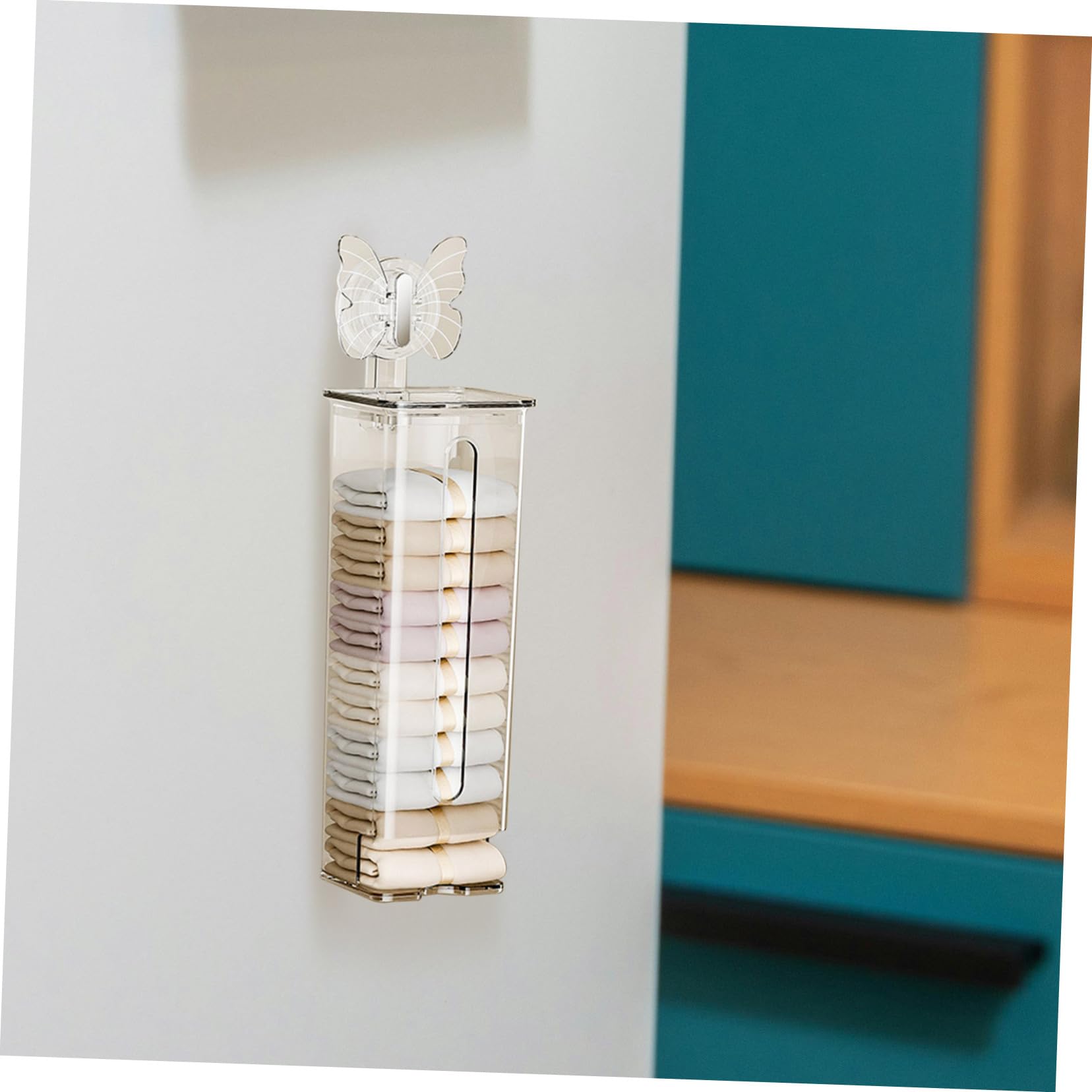 Hängender mit Schutzdeckel Pet Platzsparend mit Saugnapf für Kleiderschrank für Wandorganizer 2 Stück Unterwäsche und Socken