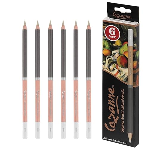 Creative Mark Cezanne Premium Colorless Blender Pencil 6 Pack - Highly-Pigmented Drawing Pencils - Coloring Pencils for Drawing, Blending and More