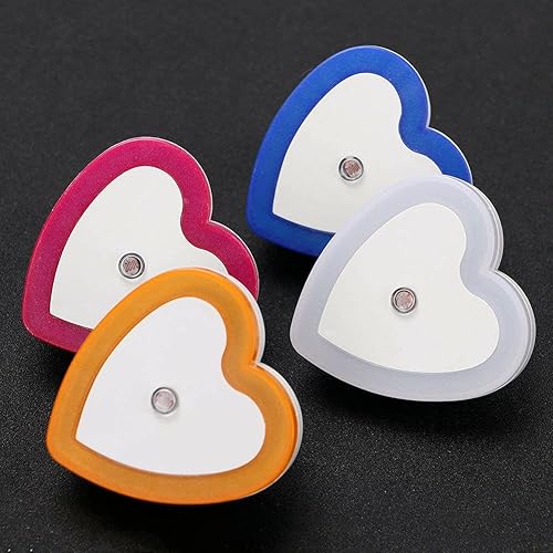 Miniatura 6 de ausuky 0.5W Plug-in Auto Sensor Control LED Noche Luz Lámpara Dormitorio Pasillo Corazón en forma de Corazón (blanco)