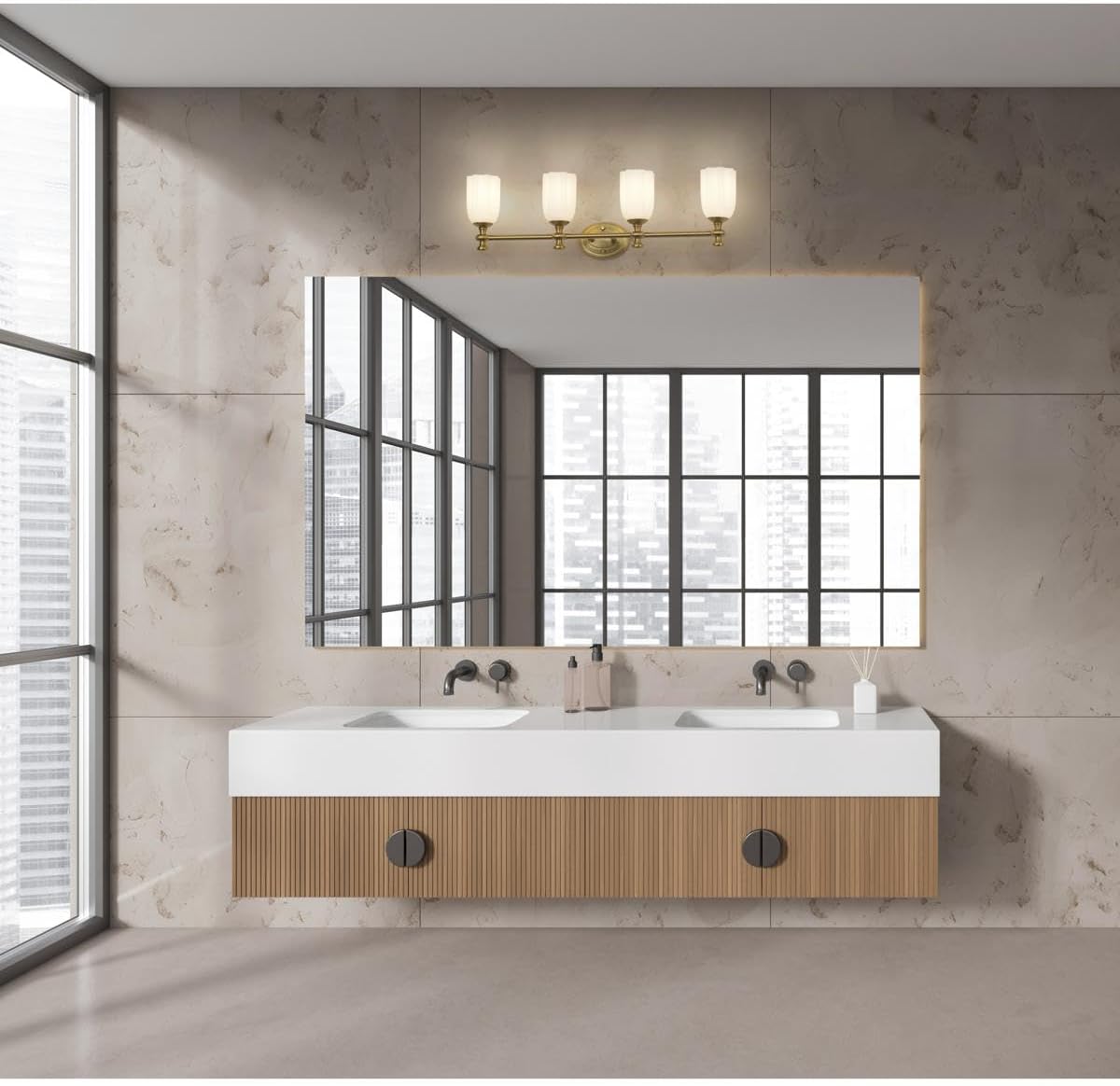 Z-Lite 1102-4V Orion 4 Light 32" Wide Vanity Light - Modern Gold