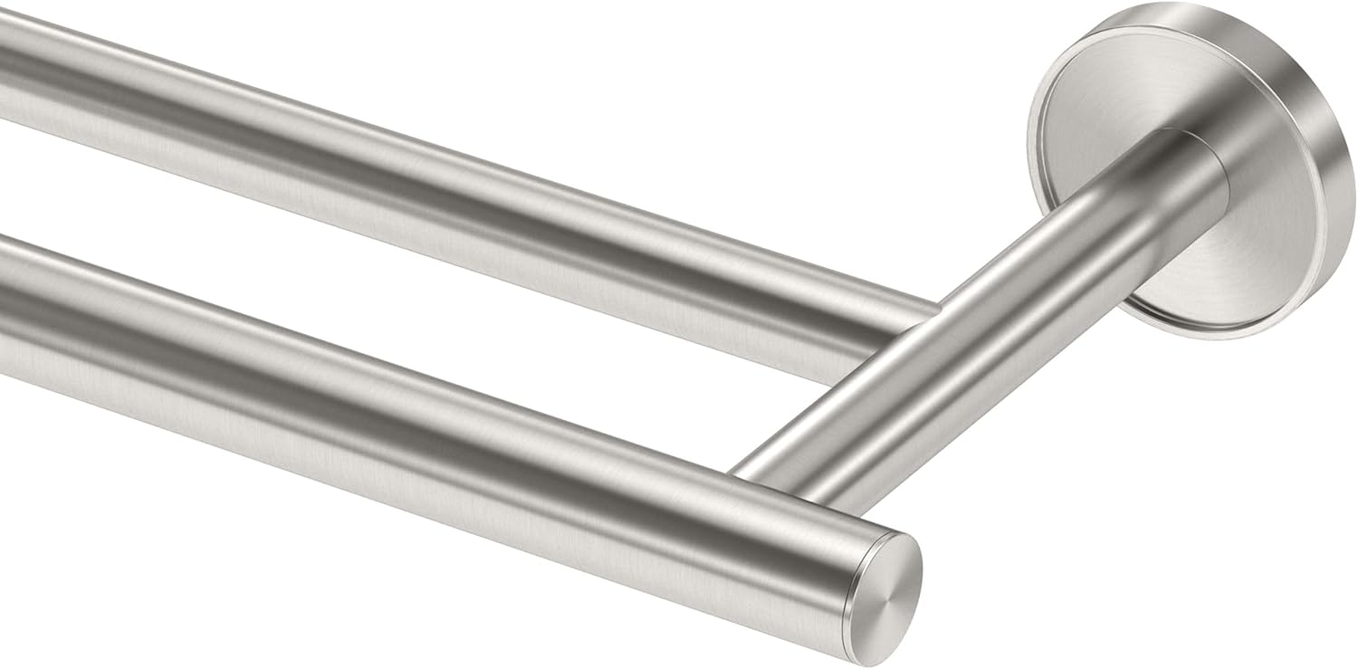 Gatco 4244 Latitude II 24" Double Towel Bar, Chrome / Wall Mounted Double Towel Holder for Bathroom