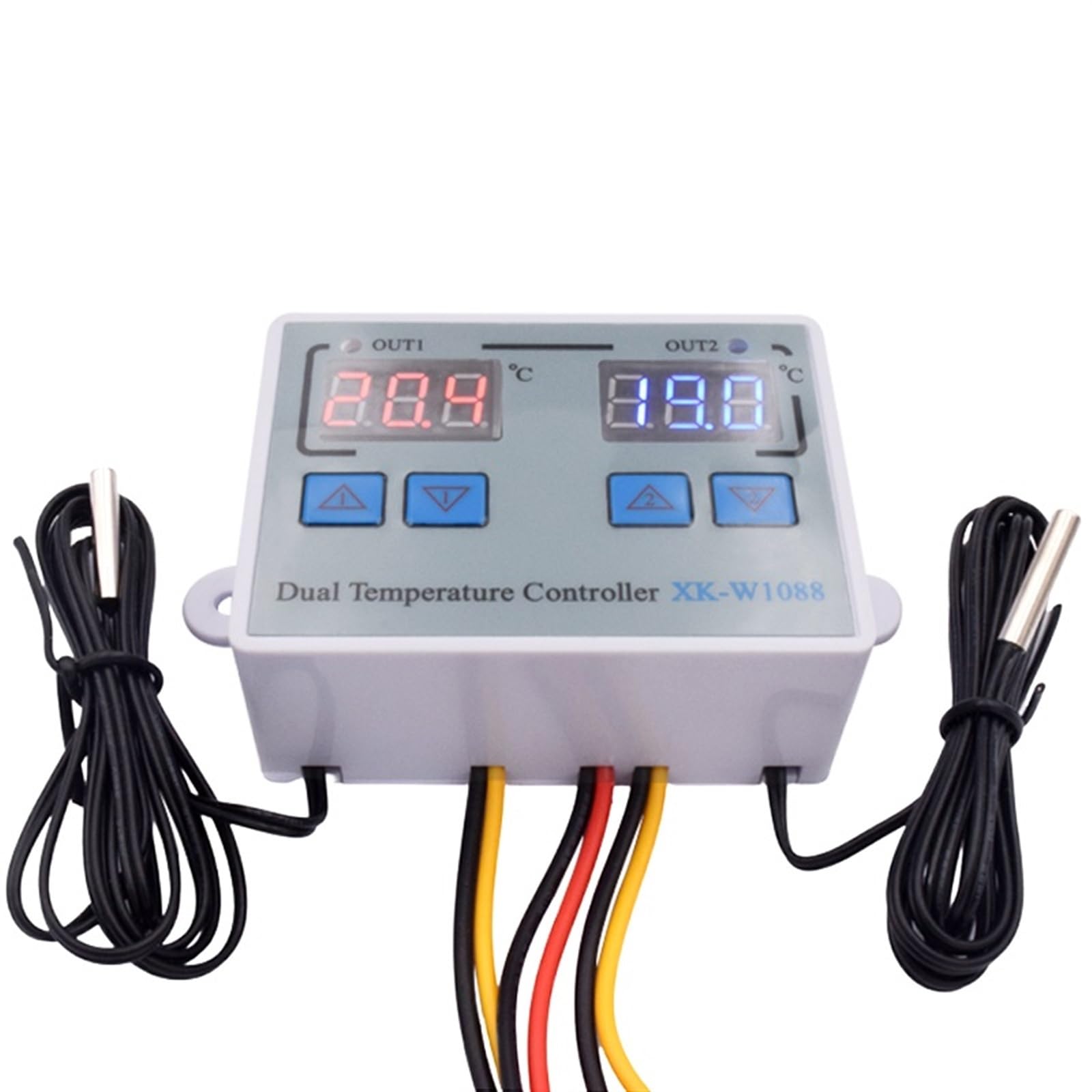 W1088 cyfrowy czujnik temperatury z dwoma diodami LED, kontroler, ogrzewanie elektryczne, termostat 220 V, do akwarium, regulator temperatury (DC 24 V)