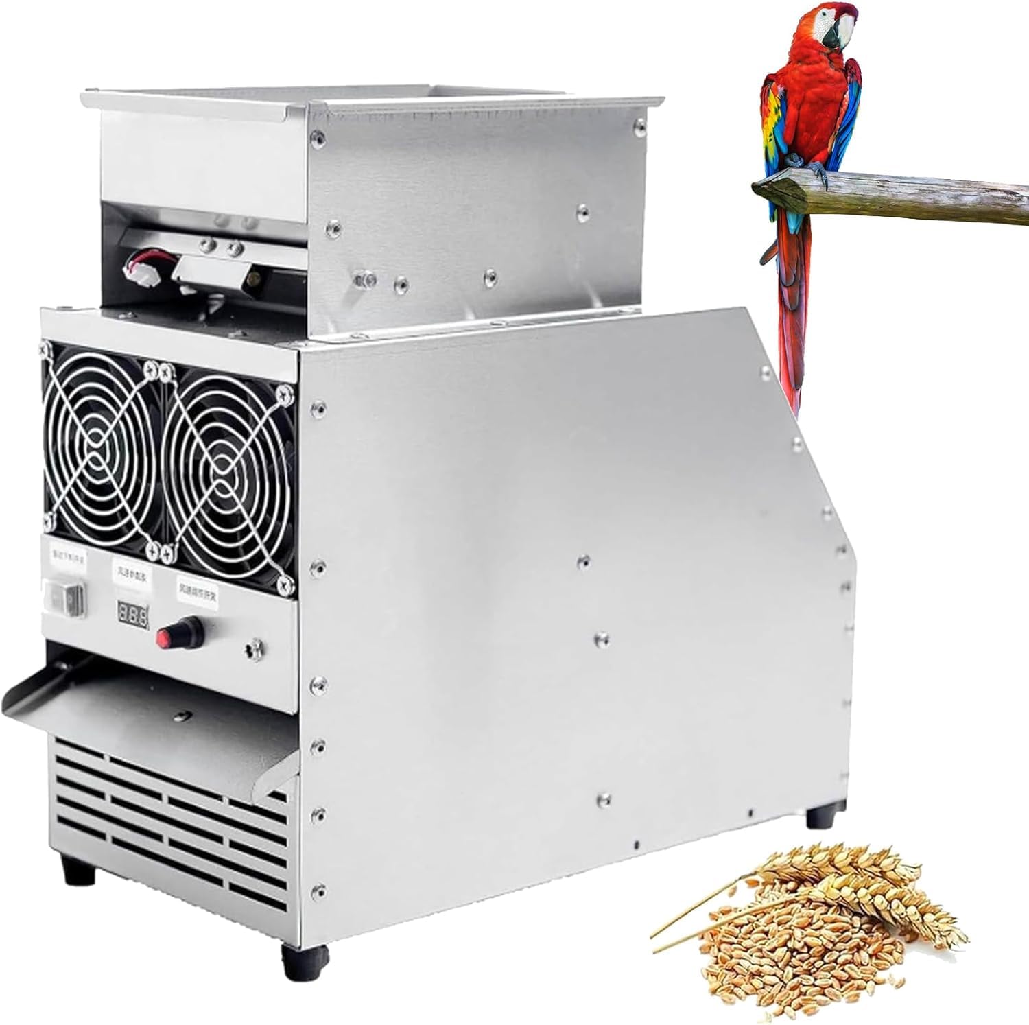 Eiwitany Electric Grain Winnower | Adjustable Fan Shell Separator | Ideal Bird Seed Cleaner for Millet, Melon Seeds & Mixed Grains