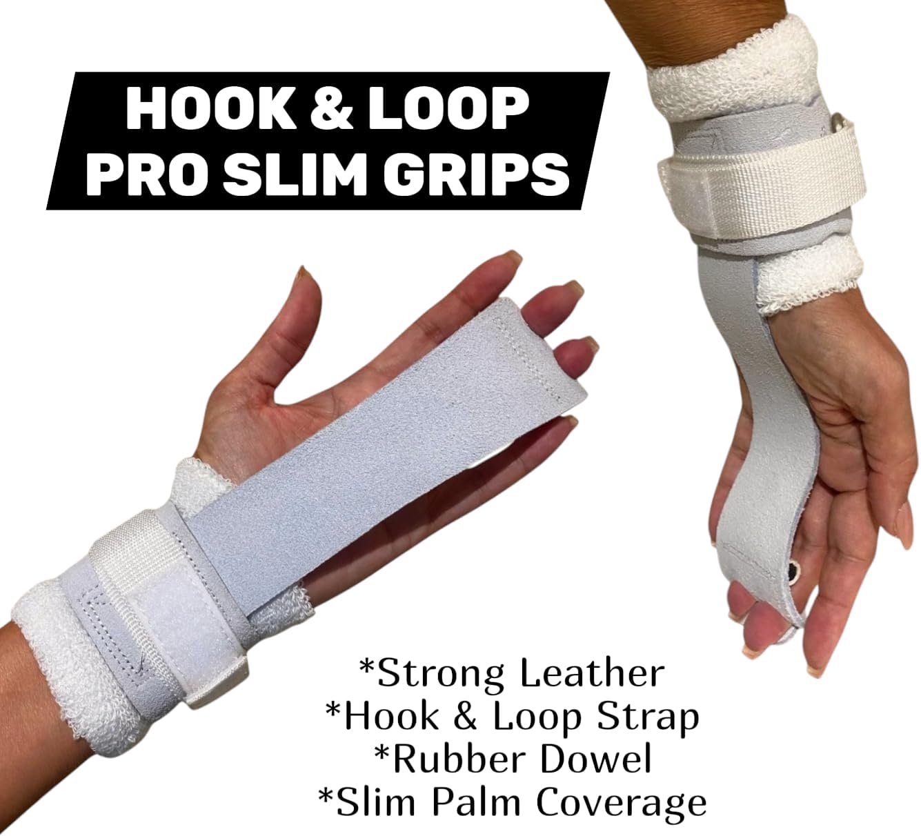 Hook & Loop Leather Grips for Girls Gymnastics | Dowel Grips, 4" Wristbands | Gymnastics Grips for Girls | Youth Bar Grips | Gymnastics Gloves