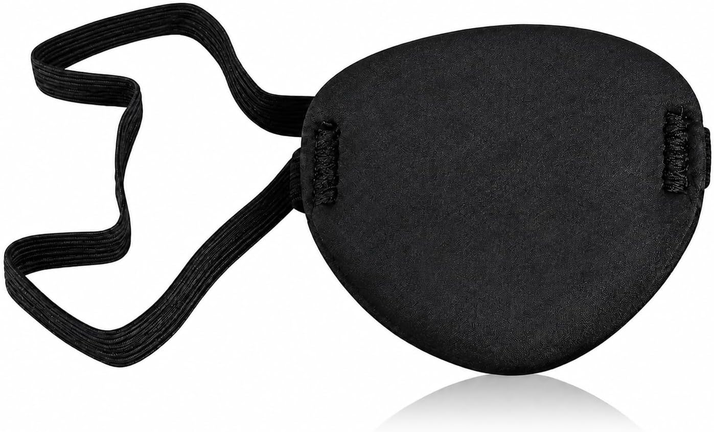 Eye Patch for Adults – Soft Black Eyepatch for Pirate Costume, Cosplay, Halloween, Adjustable Eye Patches for Dress Up