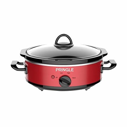 Buy Pringle Electric Slow Cooker 2 5 Liter Ceramic Pot With Glass Lid Fw 1815 Red With Indicator Light Online At Low Prices In India Amazon In