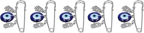 Miniatura 7 de 5 pines de mal de ojo, broche de hierro y aleación, diseño único de buena suerte, pines de seguridad para hombres, mujeres, fiestas en casa, citas