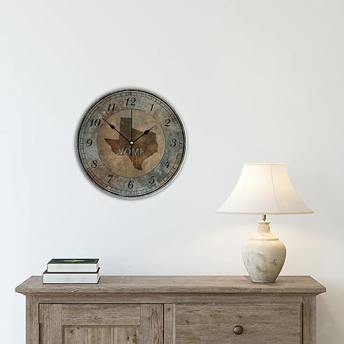 Miniatura 6 de Home States - Reloj de pared con mapa de Estados Unidos, estilo shabby chic, sin tictac, funciona con pilas, 10 pulgadas, decoración de madera,