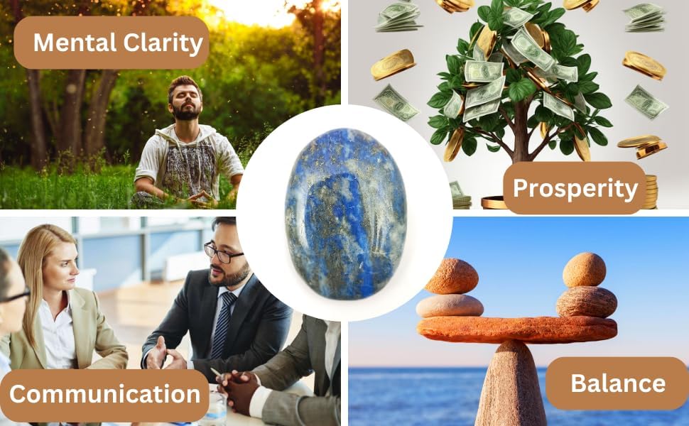 Miniatura 4 de Jet Lapislázuli Worry Stone Irish Carved India - Folleto de bolsa libre de cristal hecho a mano para aliviar el estrés de 40 páginas, Jet