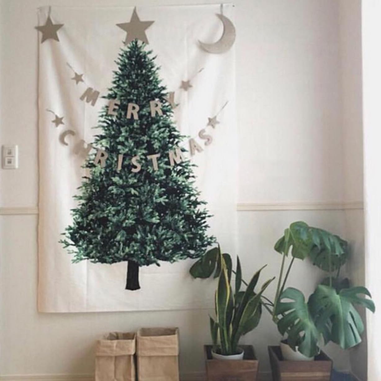 Amazon.co.jp: クリスマスタペストリー 特大 2m クリスマスツリー