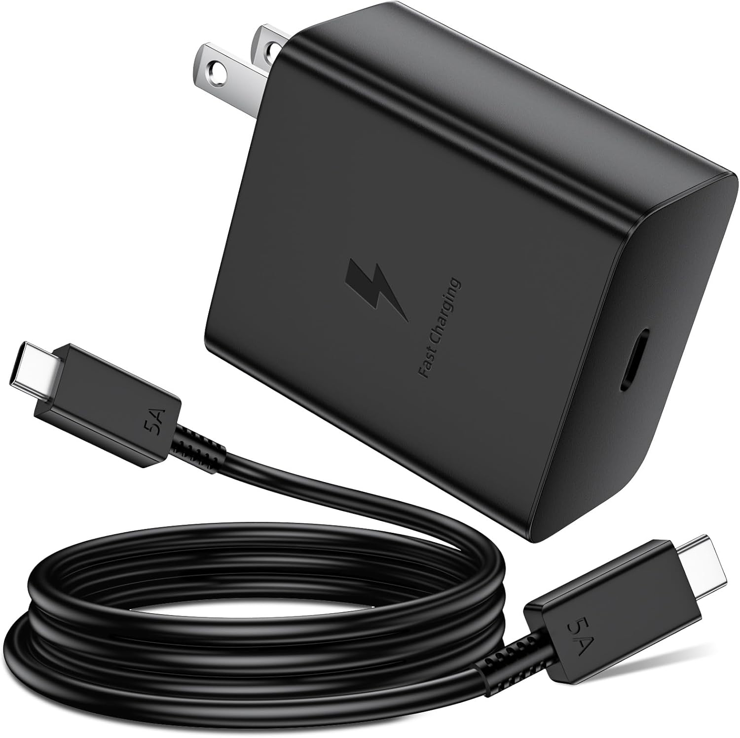 60W USB C Charger with 5A Cable for Super Fast Charging Adapter for Samsung S26 Ultra S25 S23 A17 A16 Wall Plug Power Adaptor for iPhone 17 Pro Max 16 15 Pixel 10a 9a USB-C to Type C PD Charge Cord 1M