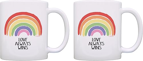 Miniatura 8 de Taza con diseño de arcoíris Love Always Wins LGBTQA Ally Gifts Gay Pride Gifts Hope - Taza de café de 15 onzas, color blanco