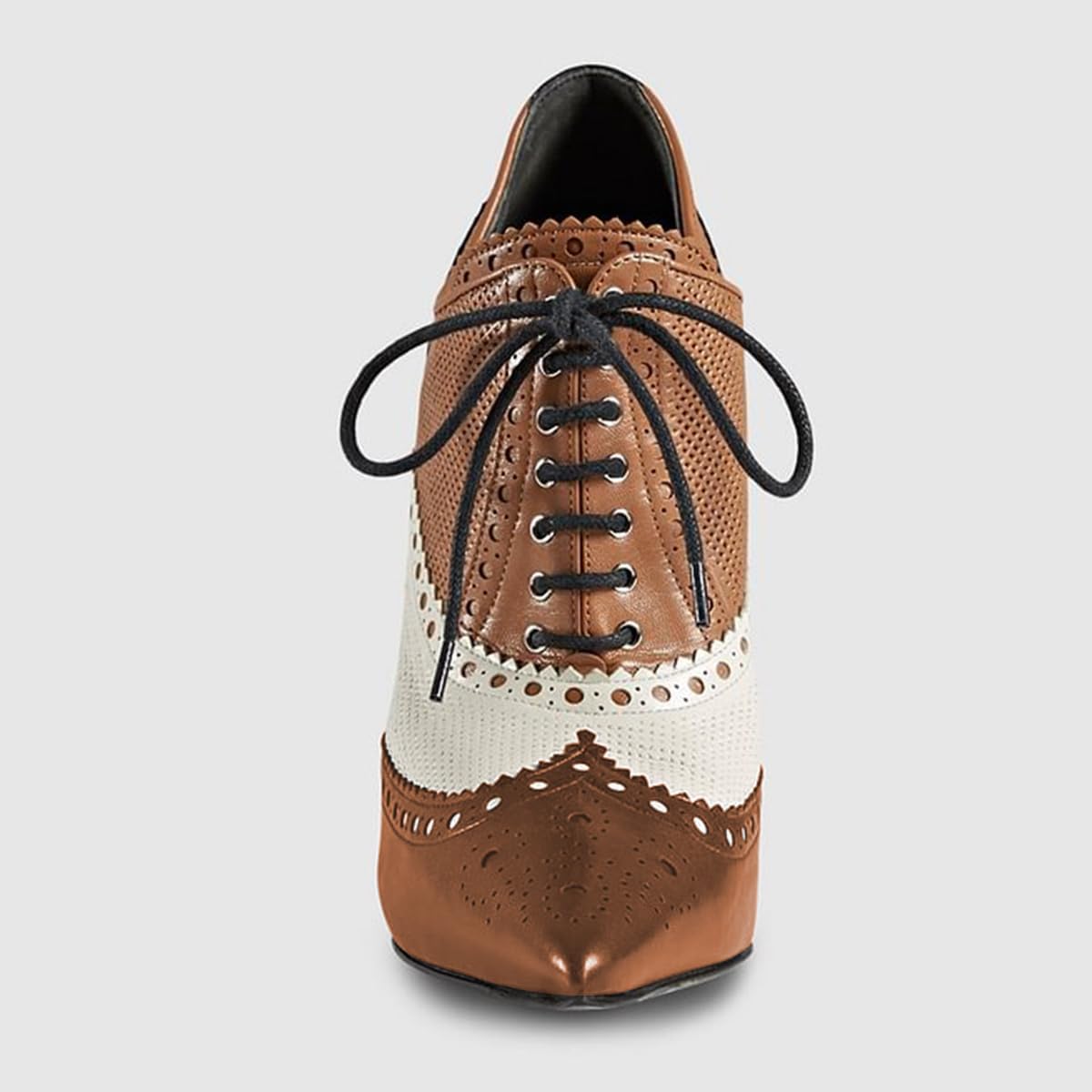 Maiyang Women Pointed Toe Wingtip Oxfords Brogues Boots Lace up Stiletto High Heel Party Event Dating Ankle Boots Size 4-16 US