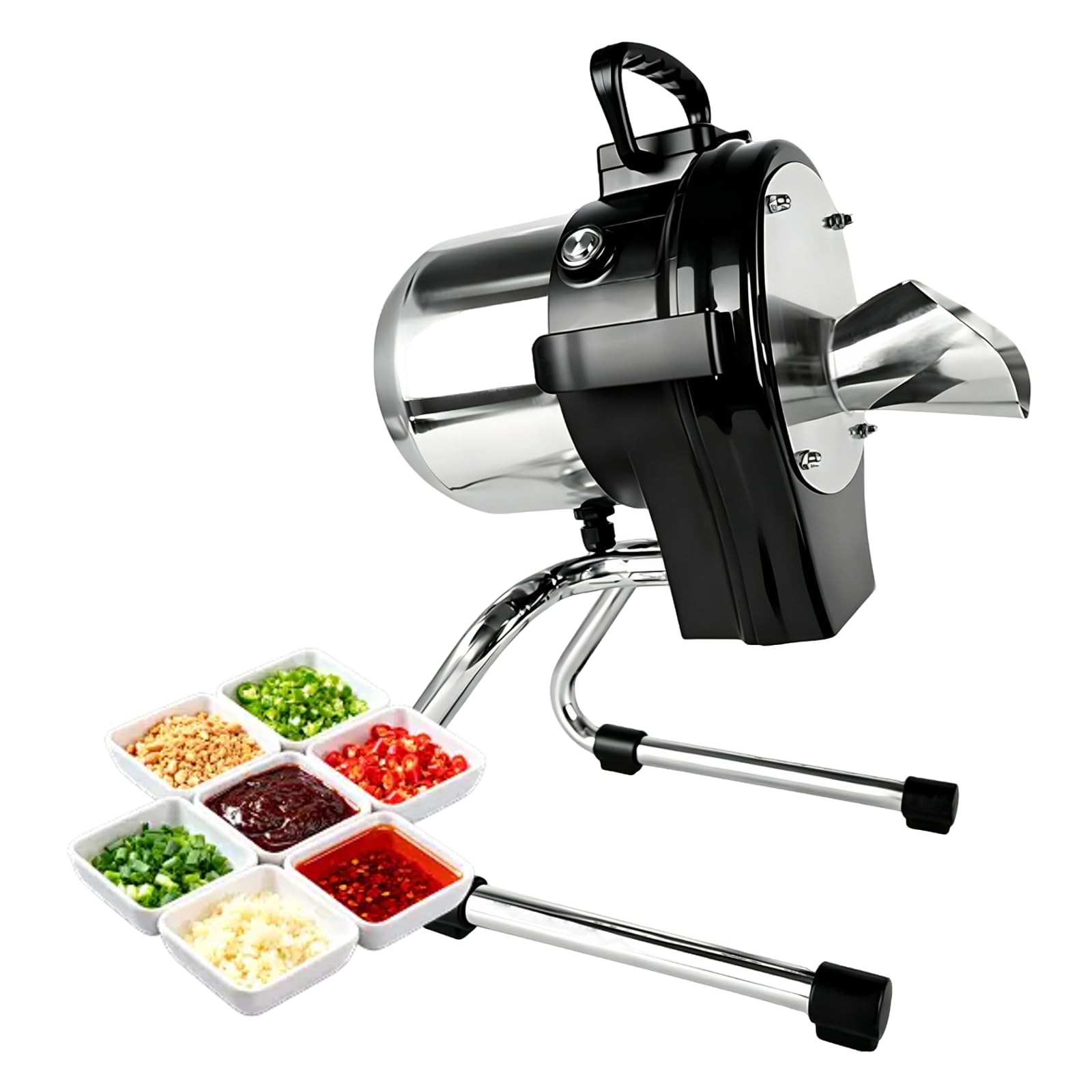 KUSOLE Electric onion slicer, stainless steel vegetable chopper, adjustable thickness slicer, suitable for garlic sprouts, chives, and seasonings