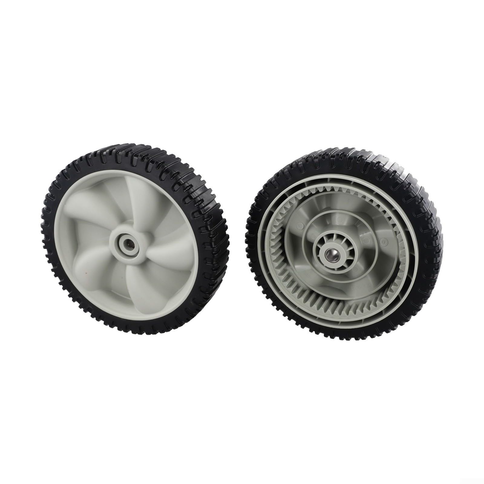 Set di ruote per tosaerba diametro 20,3 cm con larghezza 45,7 cm e foro centrale da 1/2", ricambio per Craftsman serie 247 e per macchine da giardino serie 12A, ideale per prato da giardino (2 pezzi)