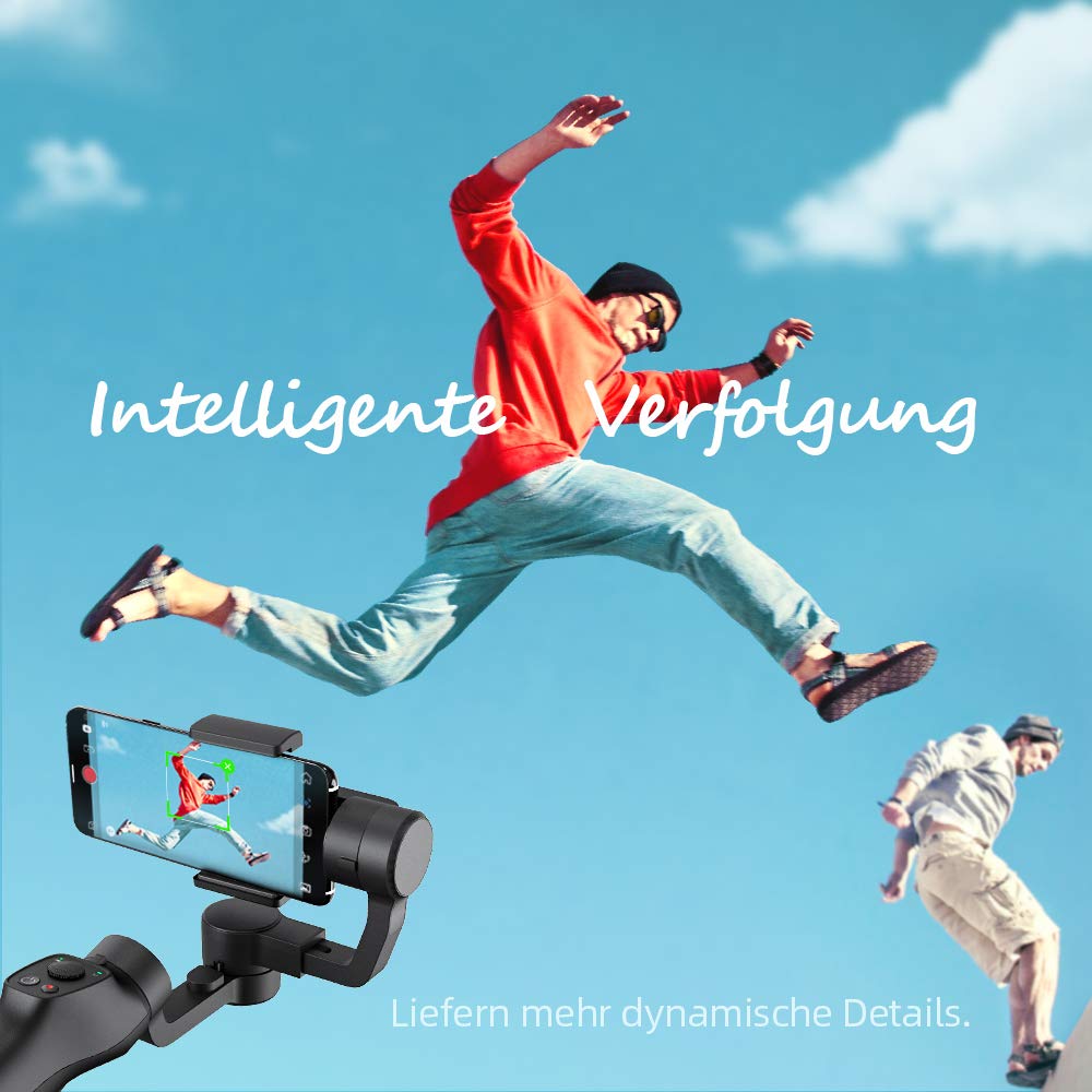 Nimbal M3 Gimbal Smartphone a 3 assi Cellulare Gimbal per iPhone e Android, Stabilizzatore Smartphone con effetto Hitchcock, Modalità Inception, Smart Tracking, Modalità Sport, Time-lapse per Vlogger