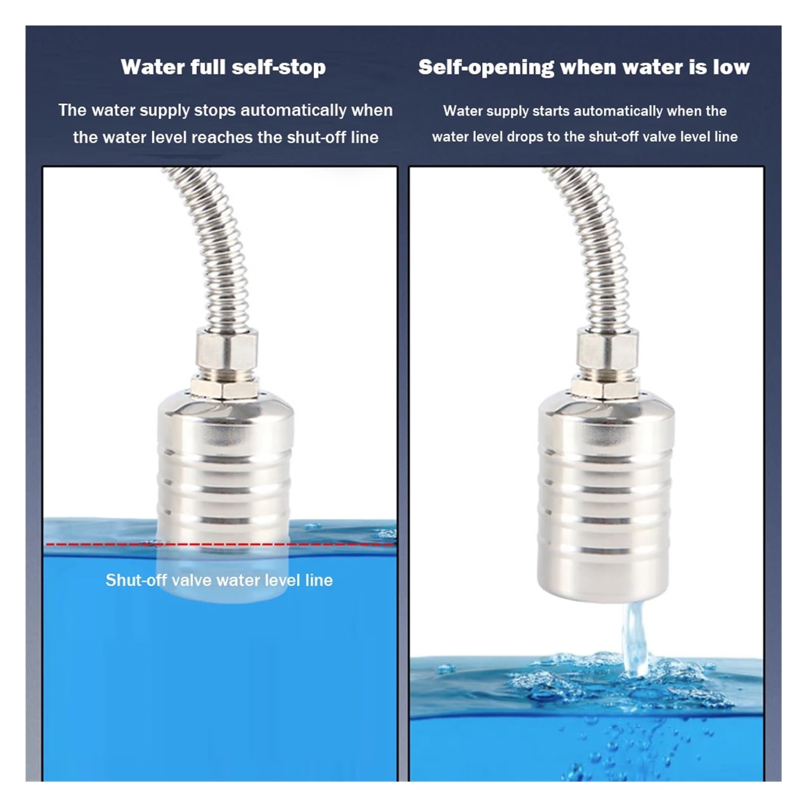 1-5PCS 304 Válvula de flotador control automático nivel agua acero inoxidable(Cr04,2PCS)