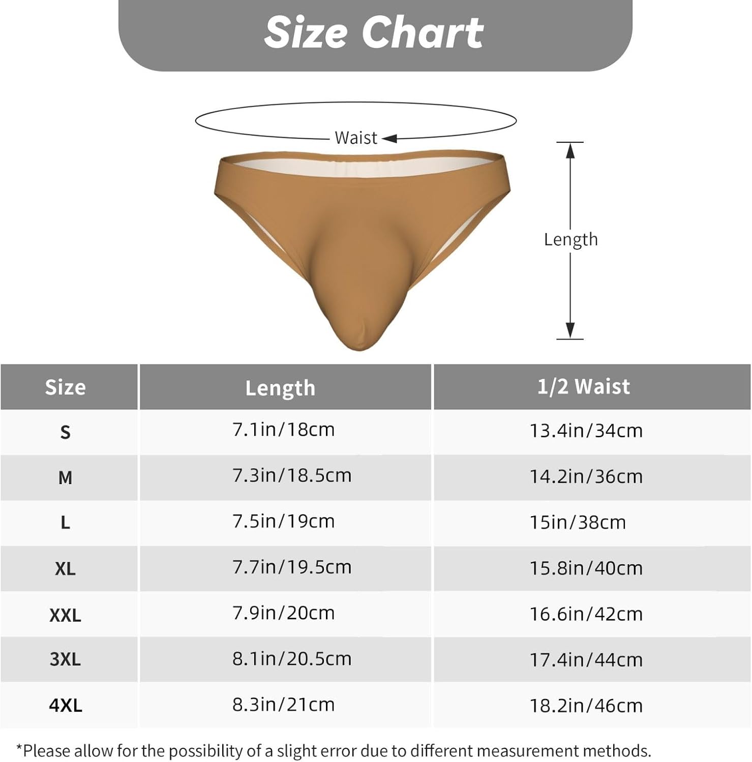 Solid color brown Men's Bikini Underwear - Soft Breathable Elasticity Comfort for Everyday Wear