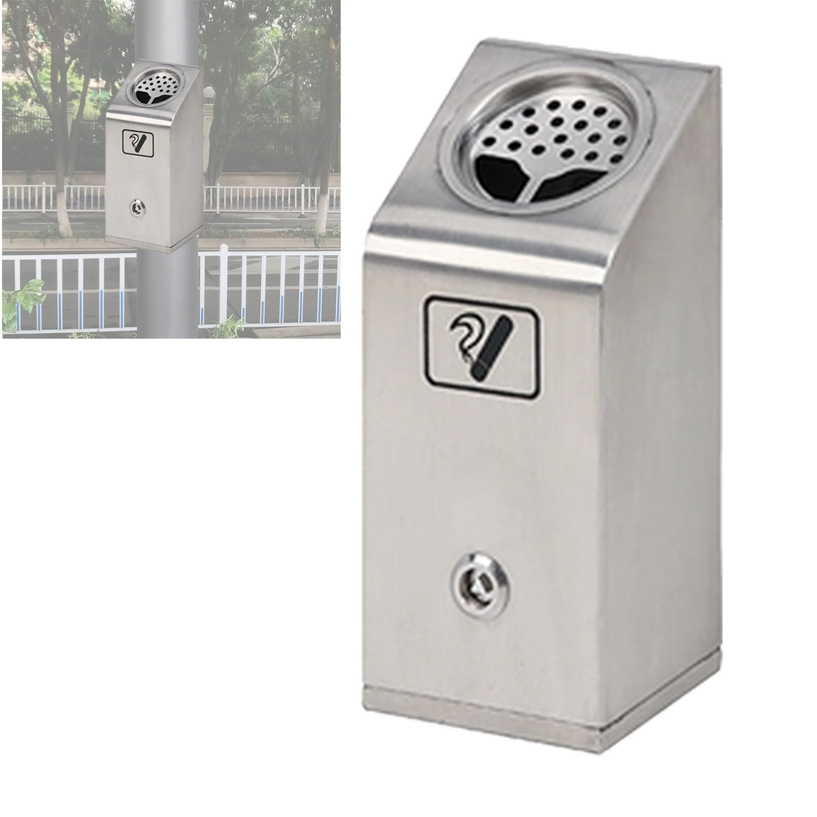 Wall Mounted Cigarette Butt Receptacle Disposal ash tray
