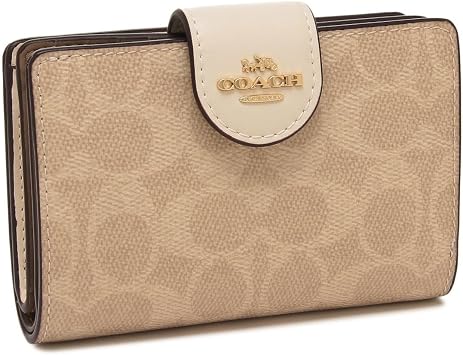 Coach CW786 IMXDM Womens Signature Medium Corner Zip Wallet, White