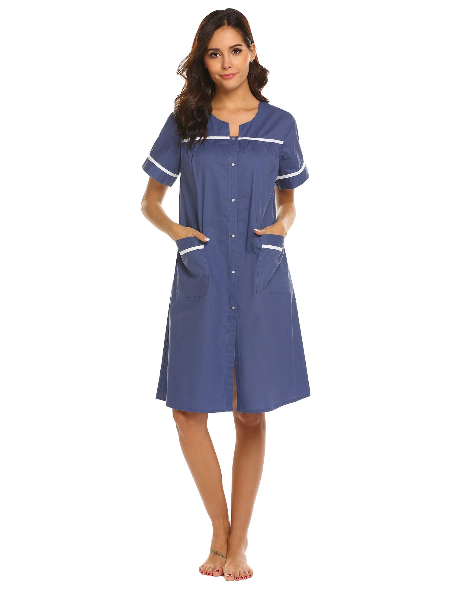 button front house dress