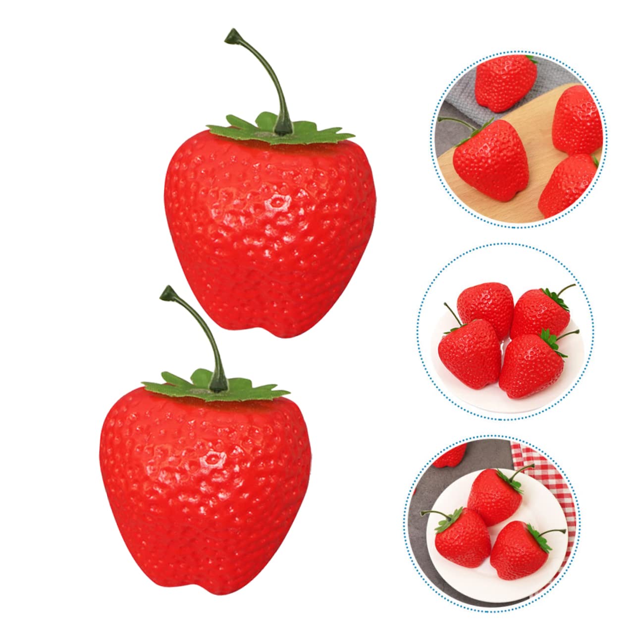ORFOFE 2pièces Ornements Façade De Fraise Artificielle Modèle De Fraise Simulée pour Décoration Et Photographie