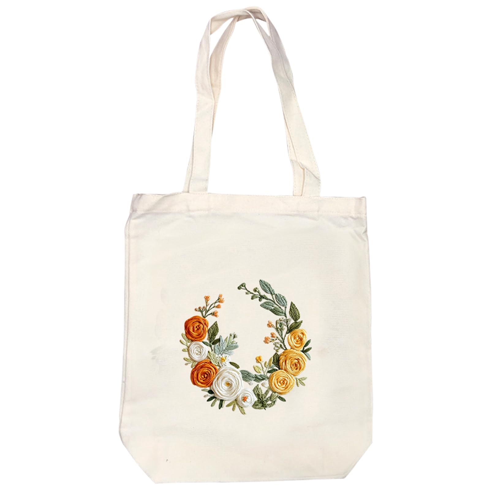 Embroidery Canvas Tote Bag, DIY Needlework Embroidery Craft Kit with Hoop