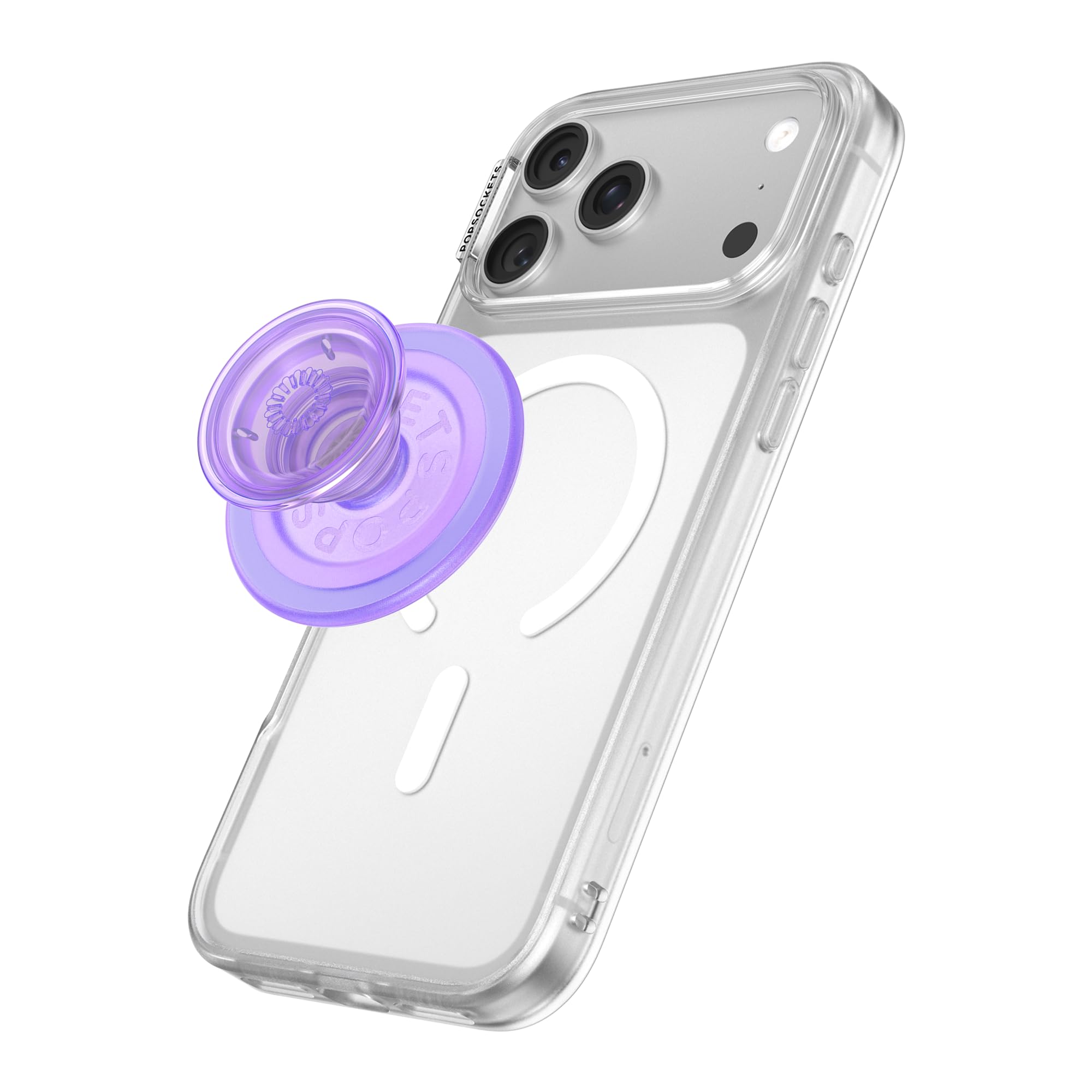 PopSockets MagSafe Phone Handle, Magnetic Holder- Transparent Lavender - Transparent Lavender