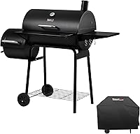 Royal Gourmet CC1830SC Charcoal Grill Offset Smoker with Cover, 823 Sq In, Black - Backyard BBQ Essential