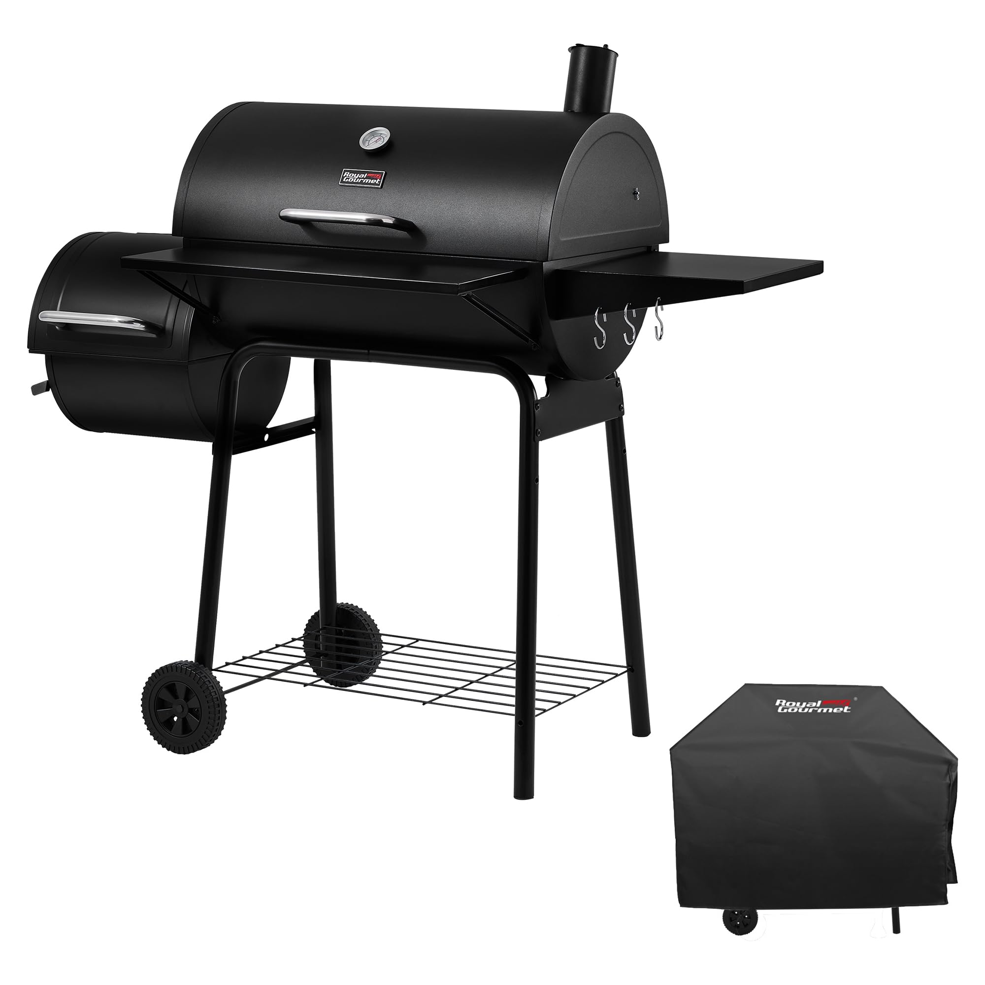 Royal Gourmet CC1830S BBQ Charcoal Grill and Offset Smoker | 823 Square Inch cooking surface, Outdoor for Camping | Black - view 1