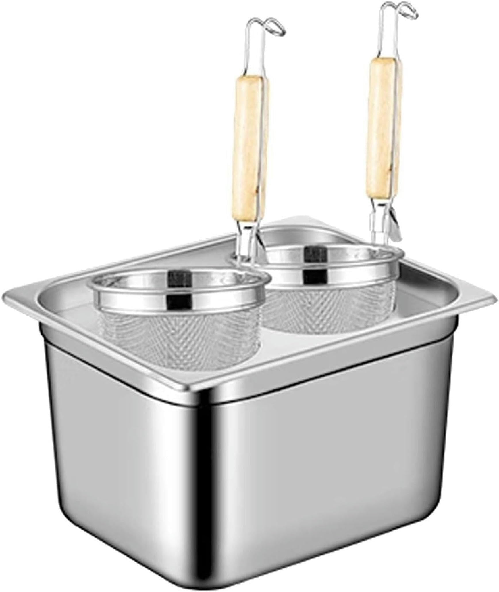 Olla para Pasta, Olla para Pasta de 2/4/6 Agujeros con colador, Olla Cuadrada de Acero Inoxidable con Tapa para Fideos, Verduras y albóndigas, Juego de ollas de Cocina comerciales para estuf