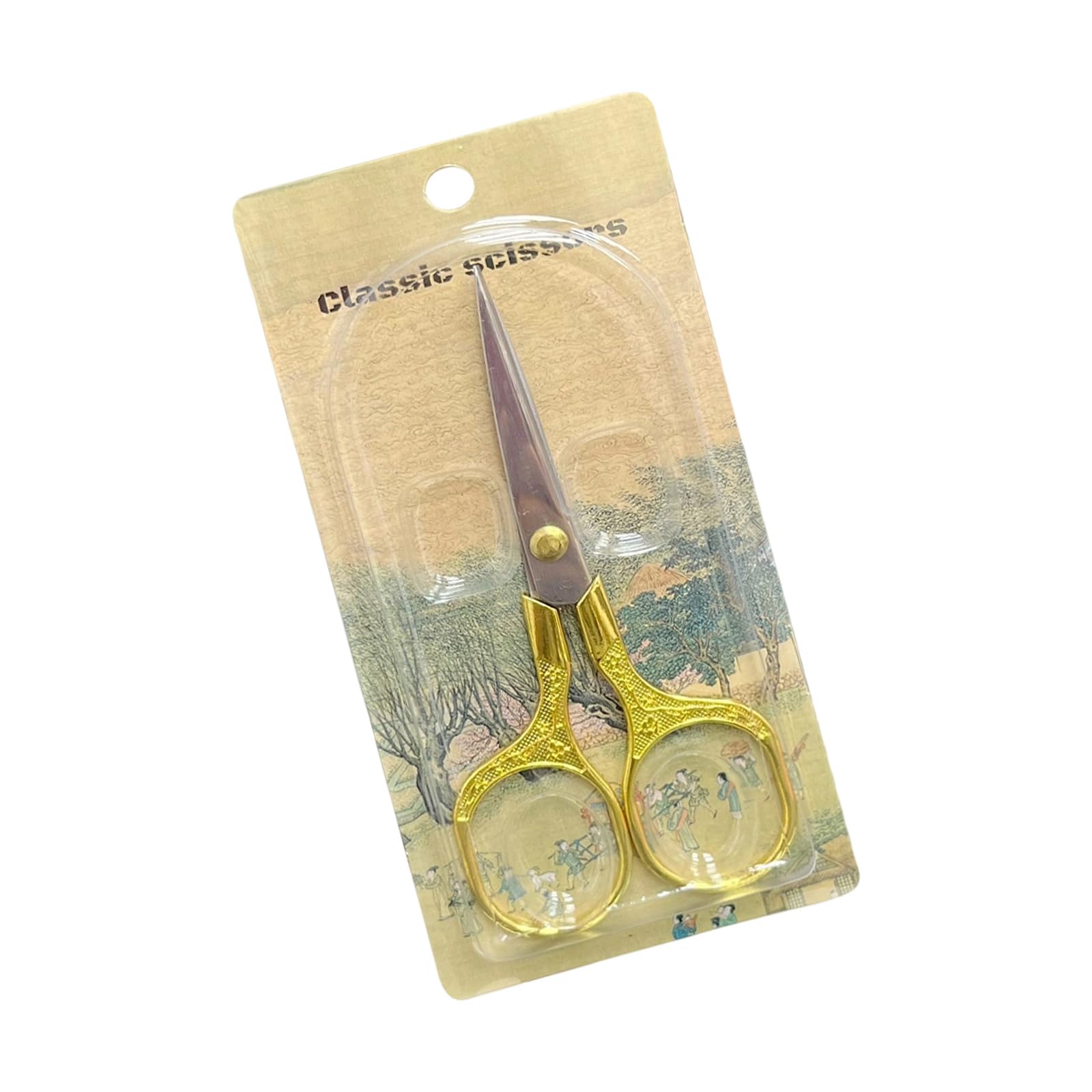 Scissors Sharpened Decorative Floral Pattern Ergonomic Mechanism Household Scissor