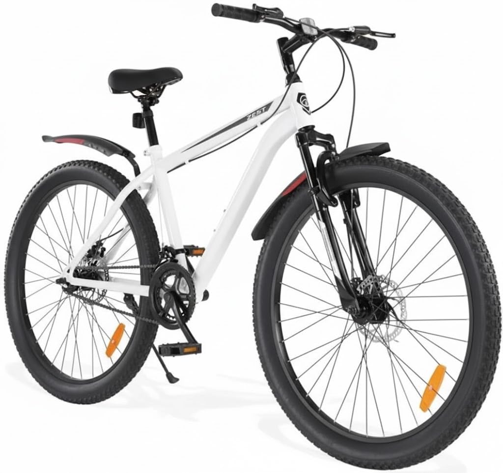 CYCLEGALLERY Medium 24T MTB Cycle for Boys & Girls (10–13 Years) | Suitable Height 130–160 cm | 24-Inch Wheels | Strong Steel Frame | Dual Disc Break | Adjustable Seat (Black & Orange)-image-14
