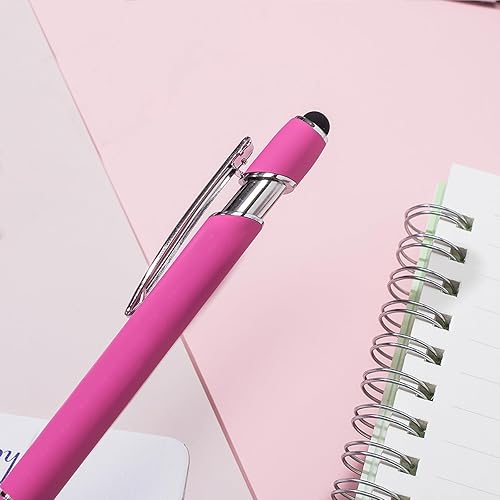 Miniatura 3 de Bolígrafos con punta de lápiz capacitivo, 12 lápices capacitivos de metal rosa para pantallas táctiles, tinta negra de 0.039 pulgadas