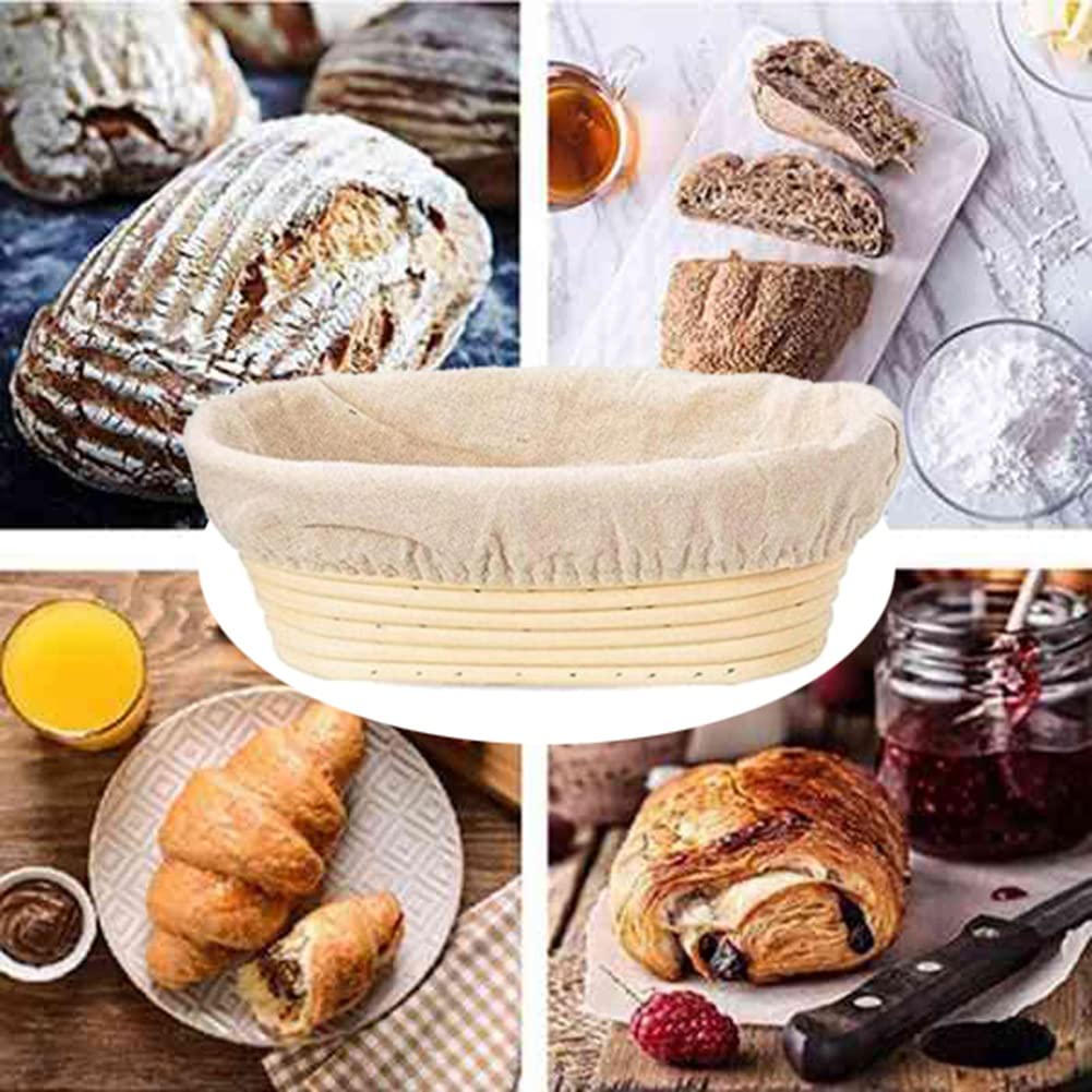 Cestino per il pane in benetton in Rattan naturale rotondo da 9 pollici e 11 pol
