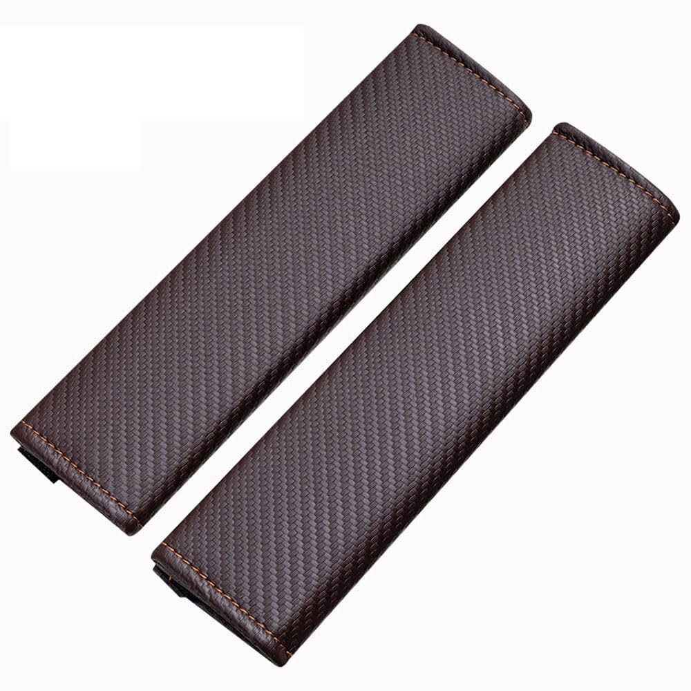 Pack of 2 Car Seat Belt Pads, for Toyota Supra Highlander Sienna Urban, Car Seat Belt Pads, Safety Shoulder Strap Protective Cover, B-Brown
