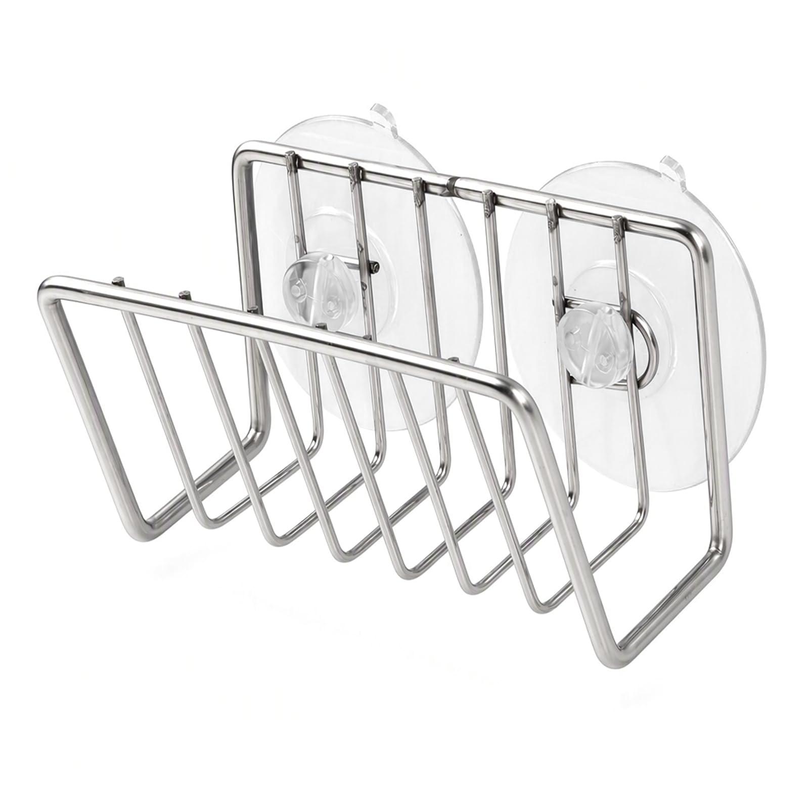 Meralo Stainless steel suction-cup sponge organiser for kitchen sinks