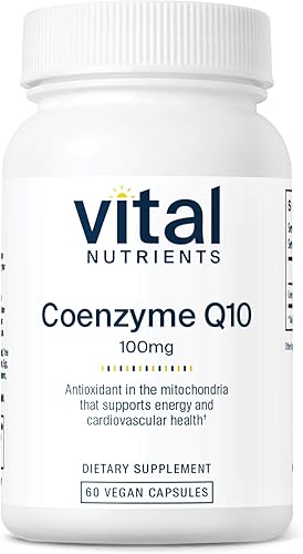 Vital Nutrients CoQ10 100mg | Suplemento vegano | Coenzima Q10 de ubiquinona | Potente antioxidante para apoyar la salud del corazón y los niveles