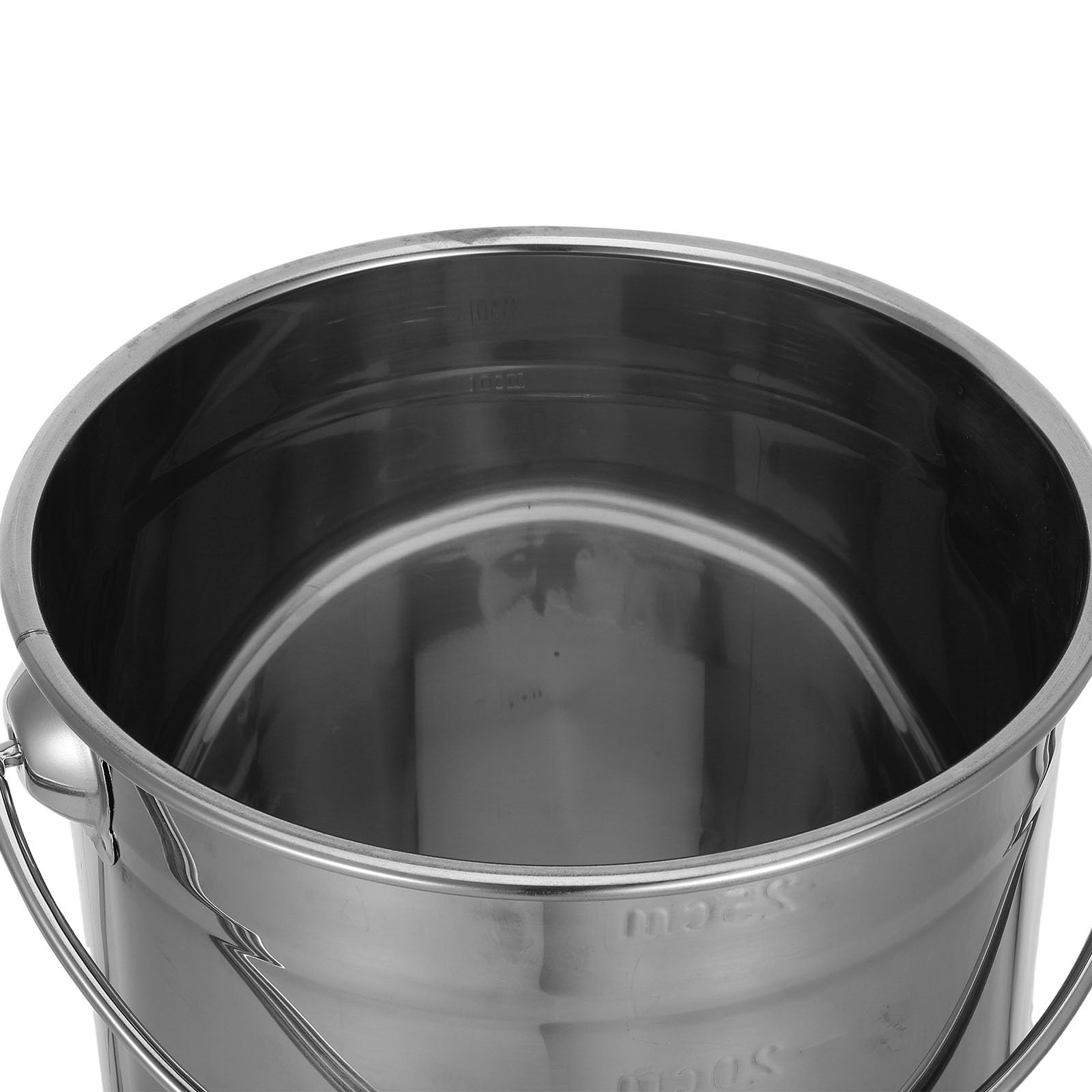 Kisangel Wiadro ze stali nierdzewnej z uchwytem i pokrywką, metalowe wiadro kuchenne do zupy, wody, zbóż, mąki ryżowej, ziarna fasoli, 10,1 x 9,7 cala
