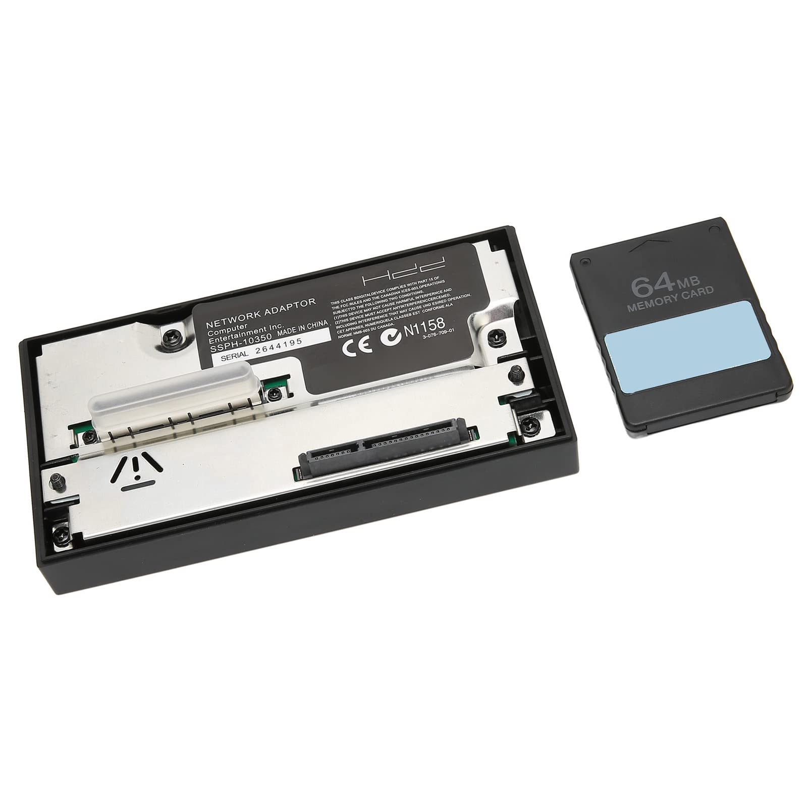 connettore HDD per PS2 con adattatore di rete e scheda di memoria da 64 MB per migliorare le prestazioni del console