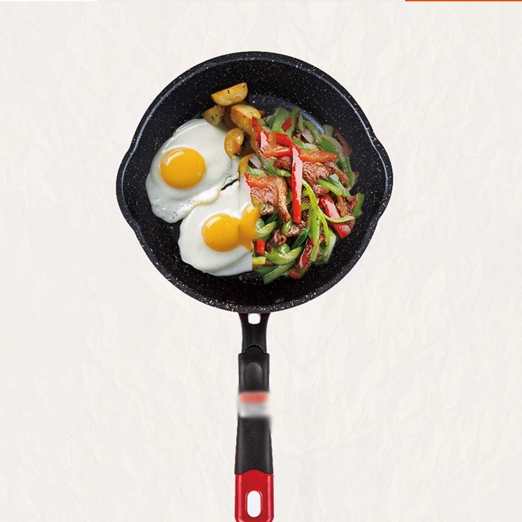 Red Milk Pan，Available Home Pot Soup Steak Cooking Pan Frying Outdoor Cookware Size,24cm