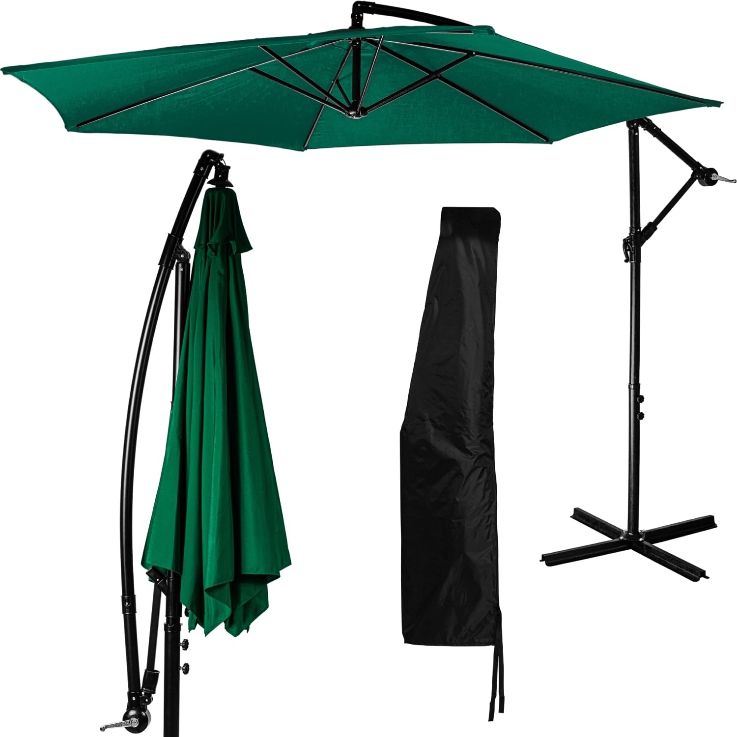 STILISTA Ampelschirm 350 cm mit Kurbelvorrichtung, inklusive Abdeckung