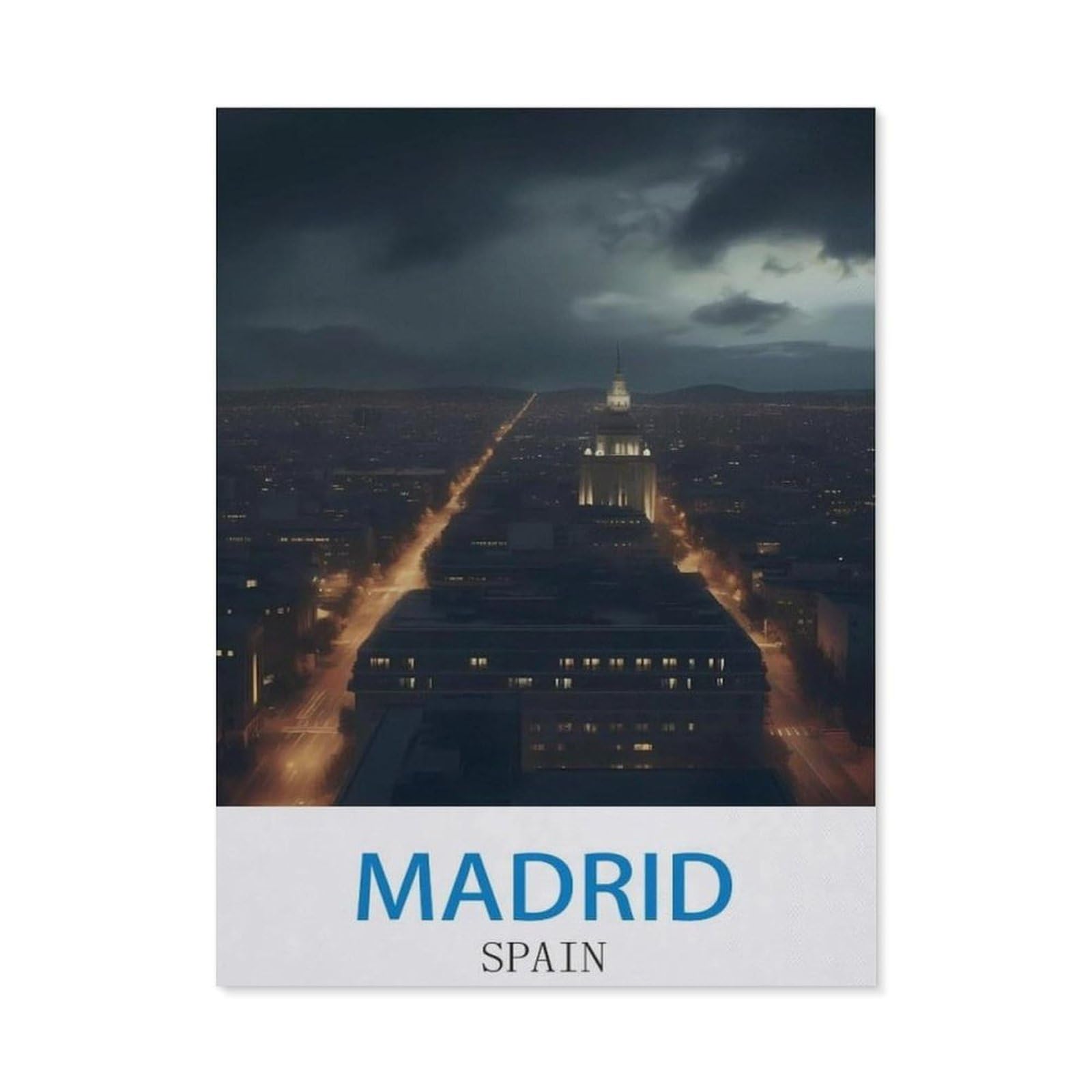 Vintage Metal Tin Sign ，Madrid Spain，Metal Wall Decor Decorative Tin Sign Art Plaque Poster for Home Kitchen Bar Coffee Shop Club Decoration(15x30cm）6x12 inch-ED70