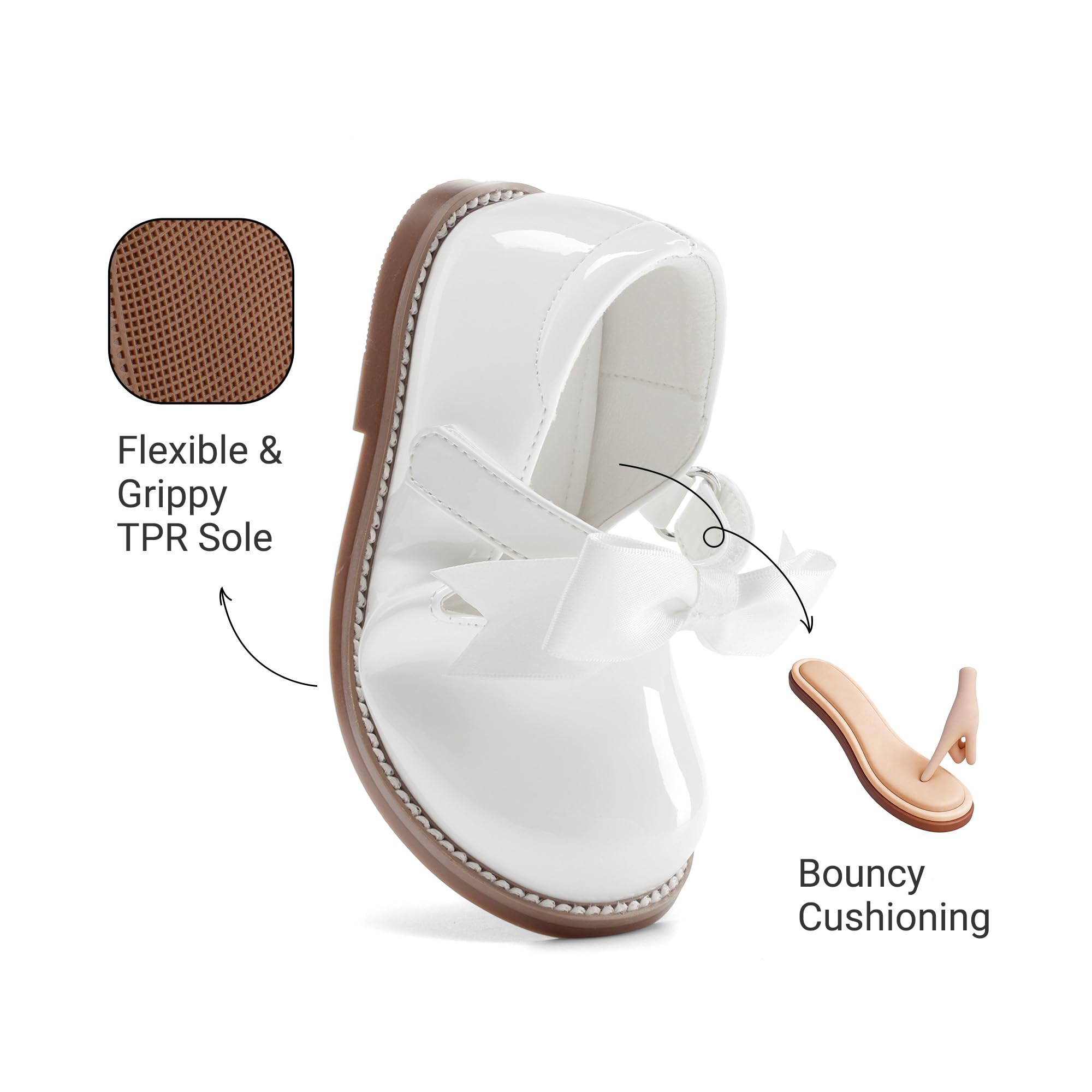DREAM PAIRS Zapatos planos escolares Mary Jane para niñas